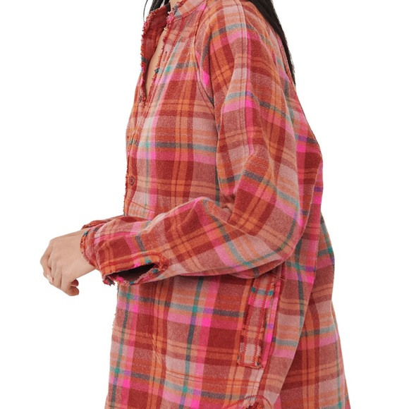 We The Free Summer Daydream Plaid Button down/ Size Medium - Picture 2 of 6